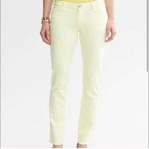 banana republic pastel yellow petite skinny jeans